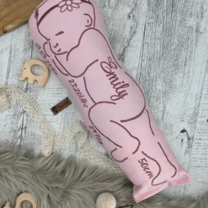 Kissen in Babyform – Baby mit Blume