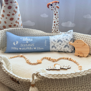 Geburtskissen mit echtmaße, das perfekte Babygeschenk zur Geburt