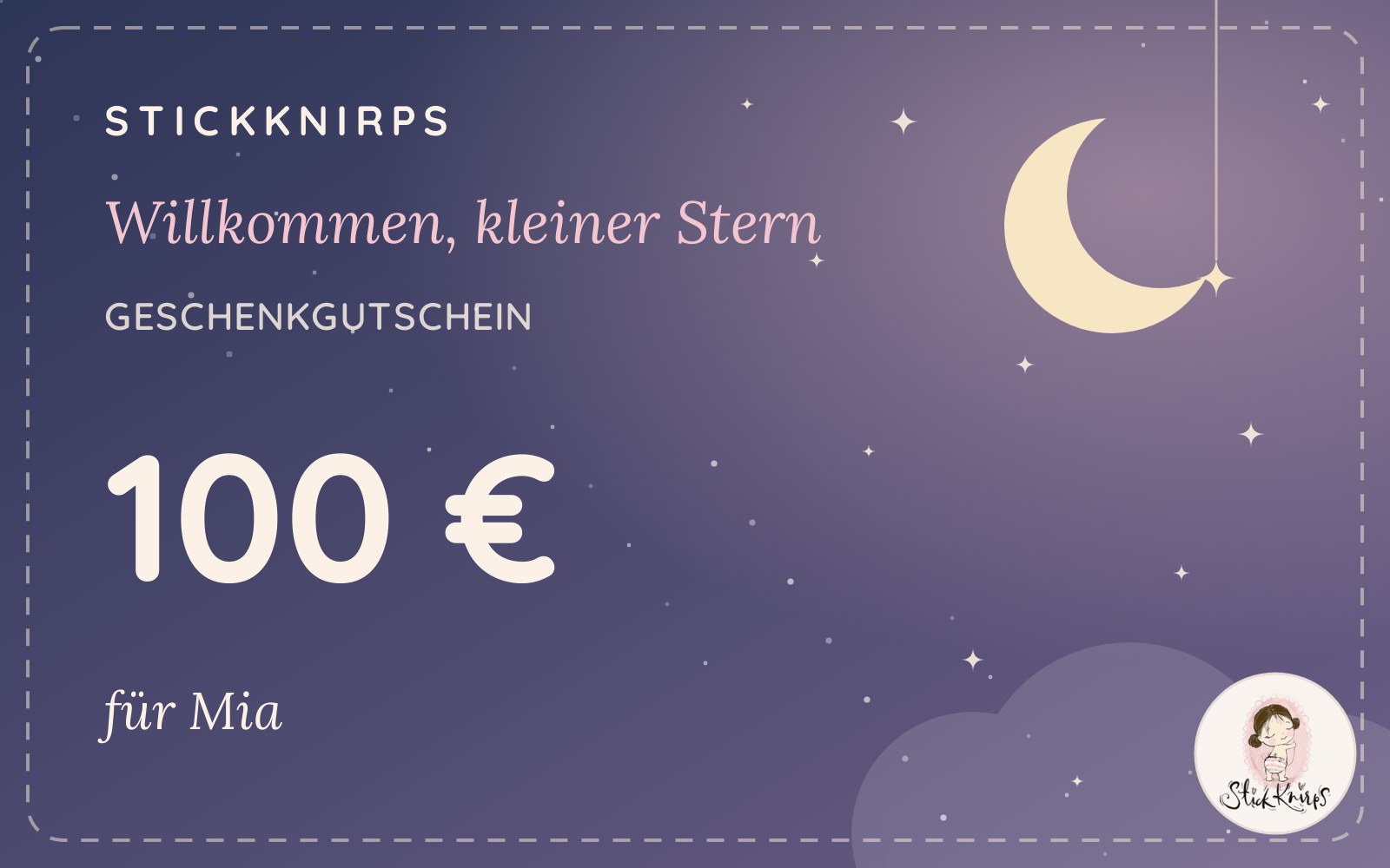 Geschenkgutschein Motiv Sternenhimmel (Beispiel)