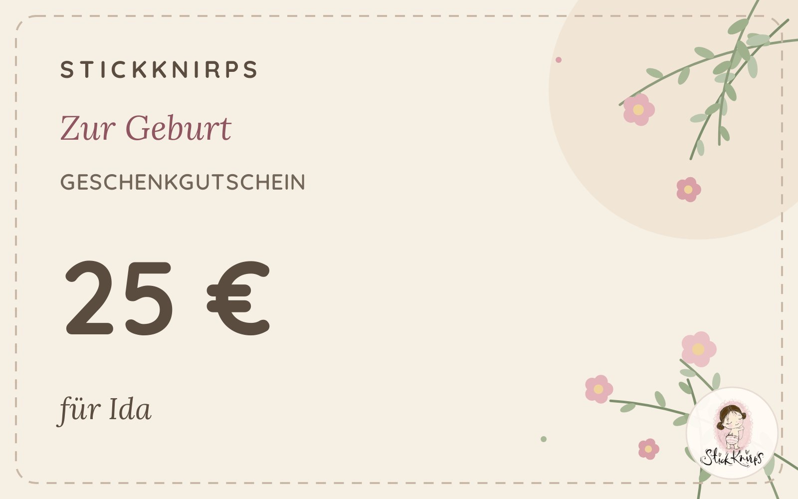 Geschenkgutschein Motiv Wiesenzauber (Beispiel)