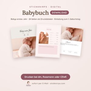 Babybuch Babys erstes Jahr – Download zum Drucken
