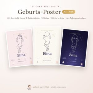 Geburts-Poster mit Sternbild